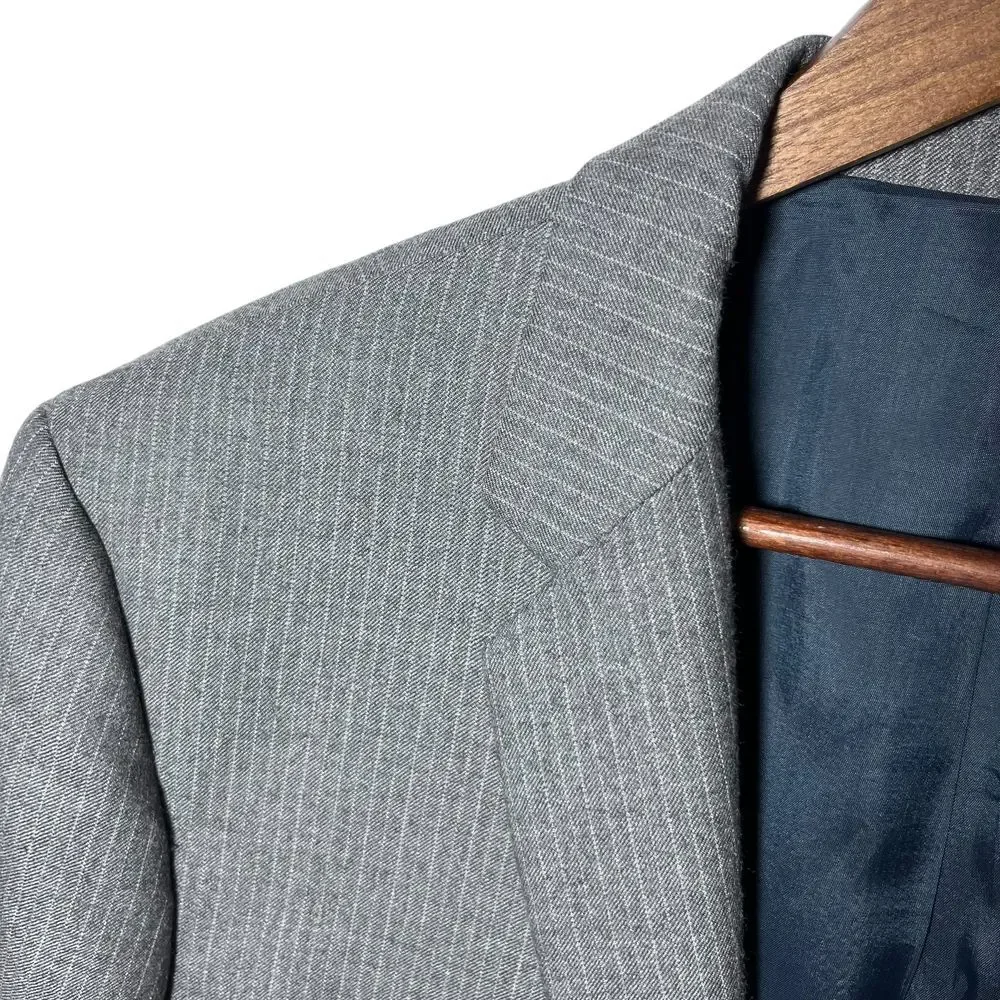 J.CREW Thompson 44L Wool Pinstripe A9554 2 Button‎ Blazer Jacket Sport Coat